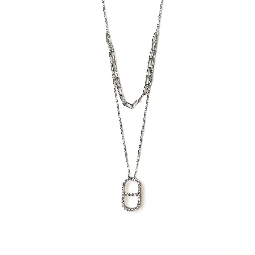 2li Silver Silindir Kolye