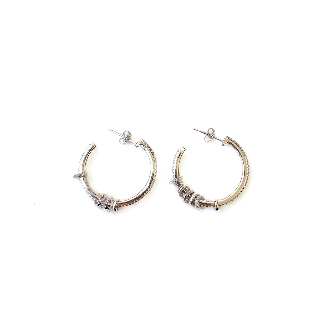 Beş Halkalı Silver Küpe Orta Boy