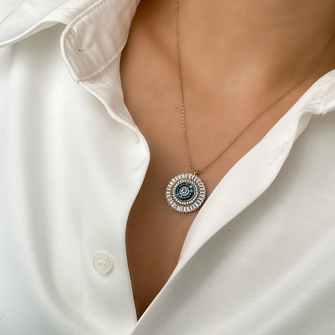 Cam nazar boncuğu kolye 2