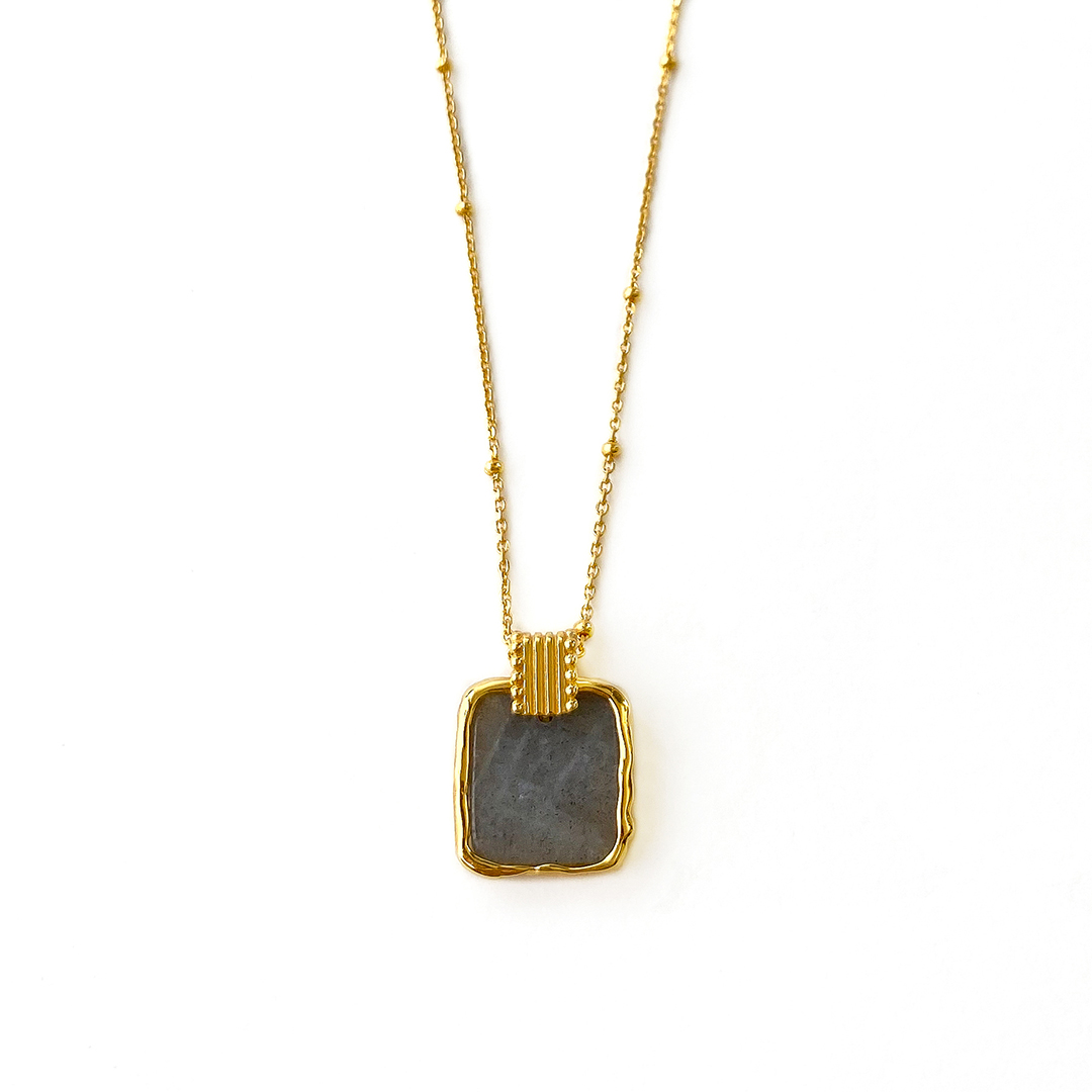 Doğal Taş Akik Kare Kolye 2
