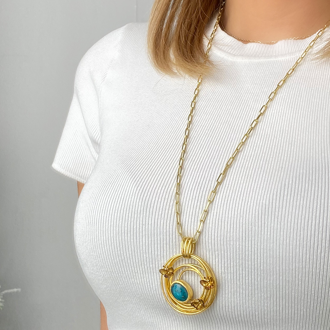 Firuze Doğal Taş Kolye