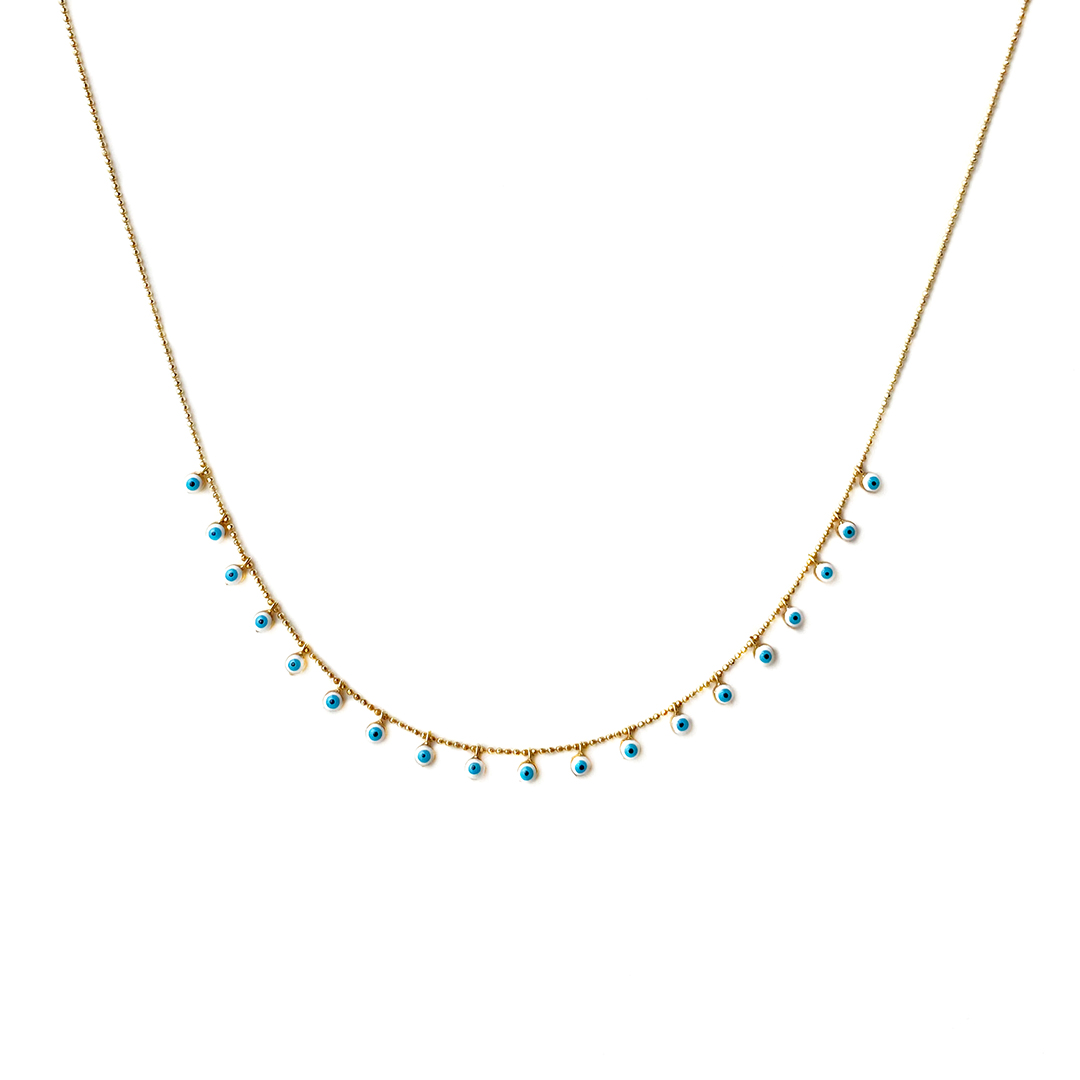 Gold Pullu Nazar Kolye 2