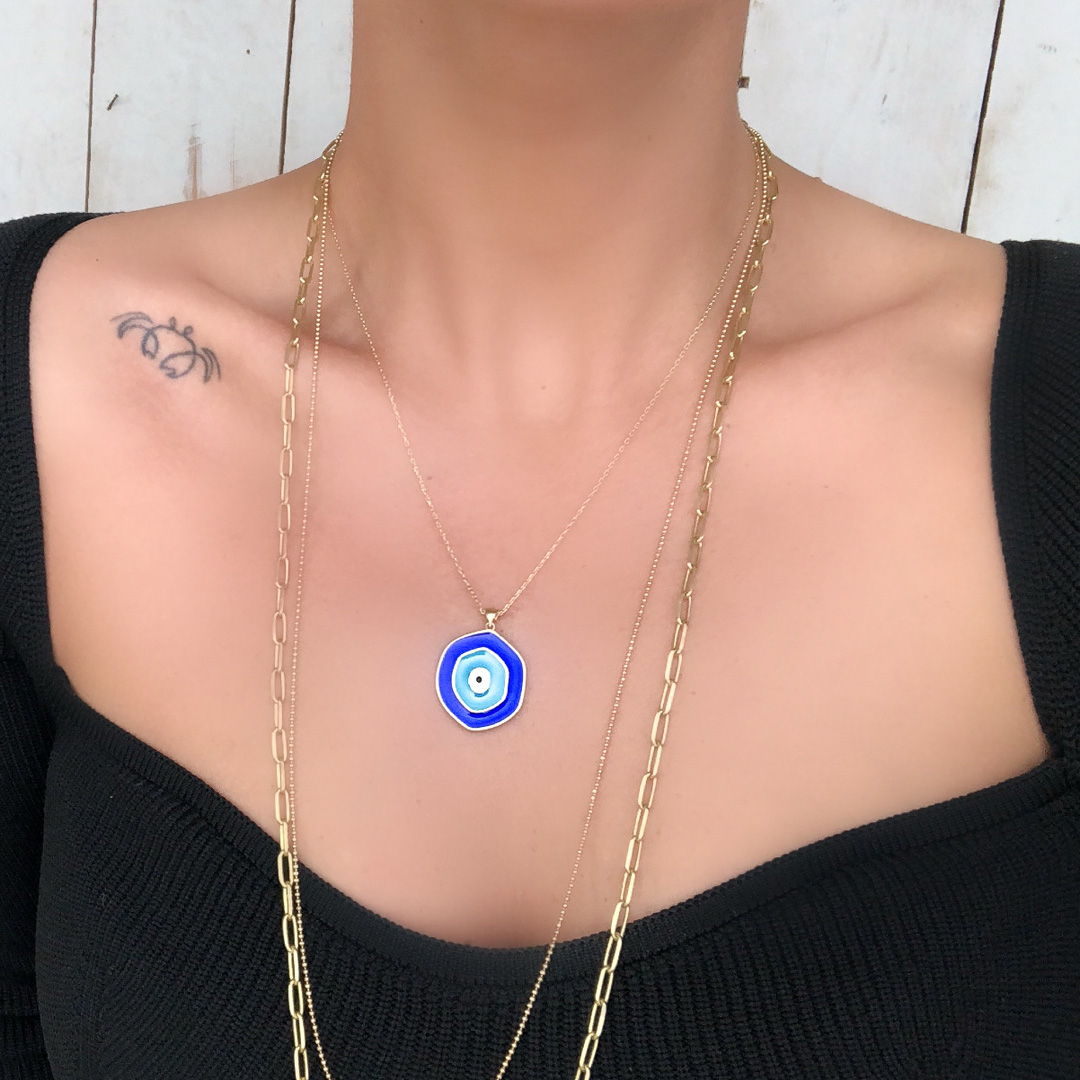 Mineli Nazar Boncuğu Kolye