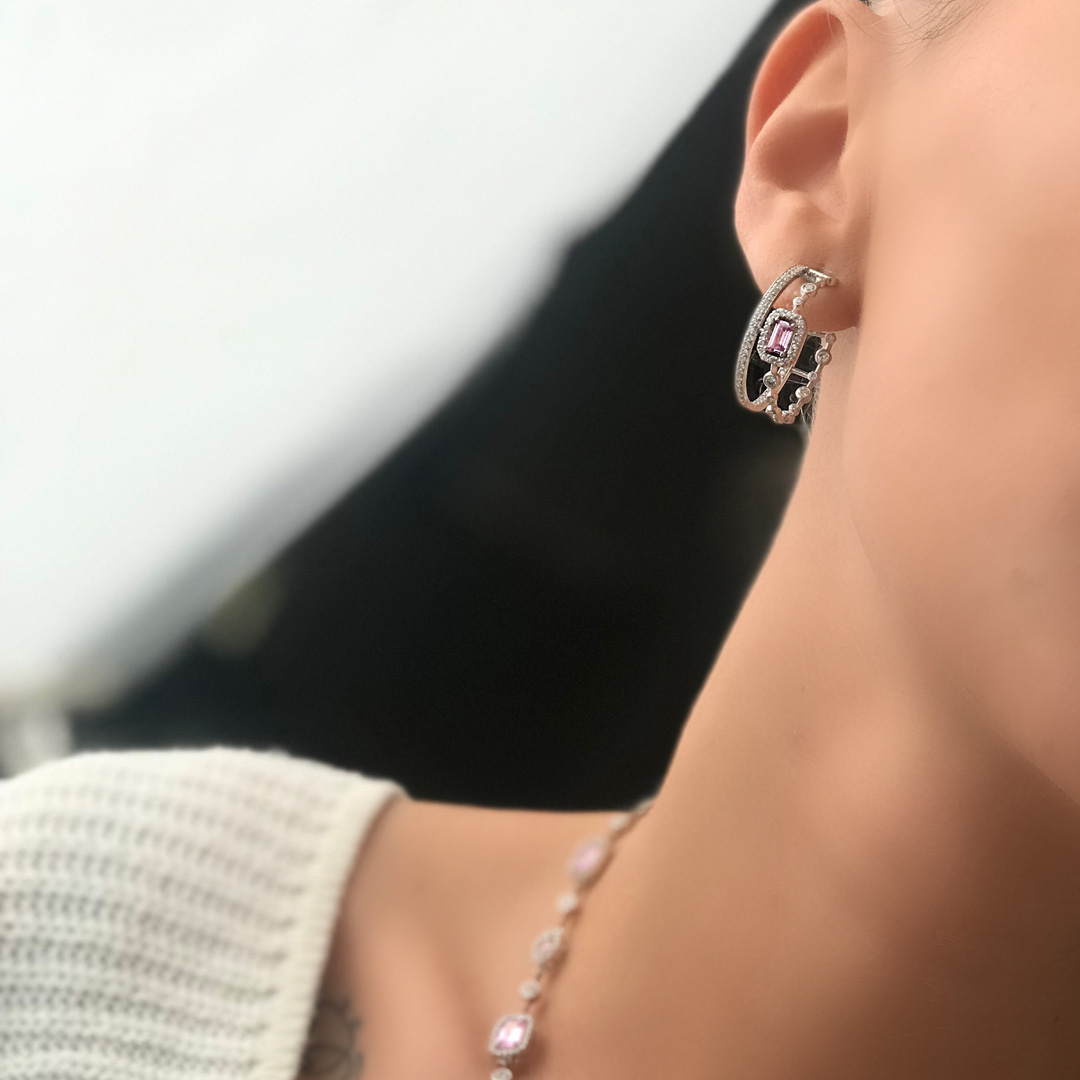 Baget pembe halka küpe