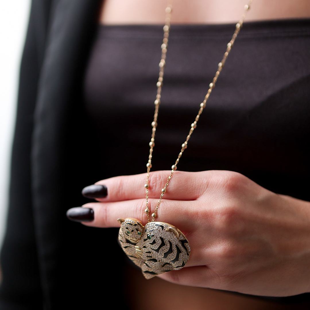 Kaplan Figürlü Koleksiyon Kolye