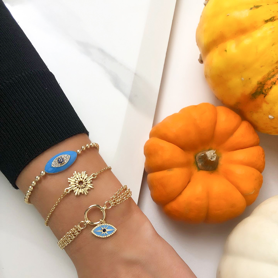 Mineli Göz Gold Bileklik