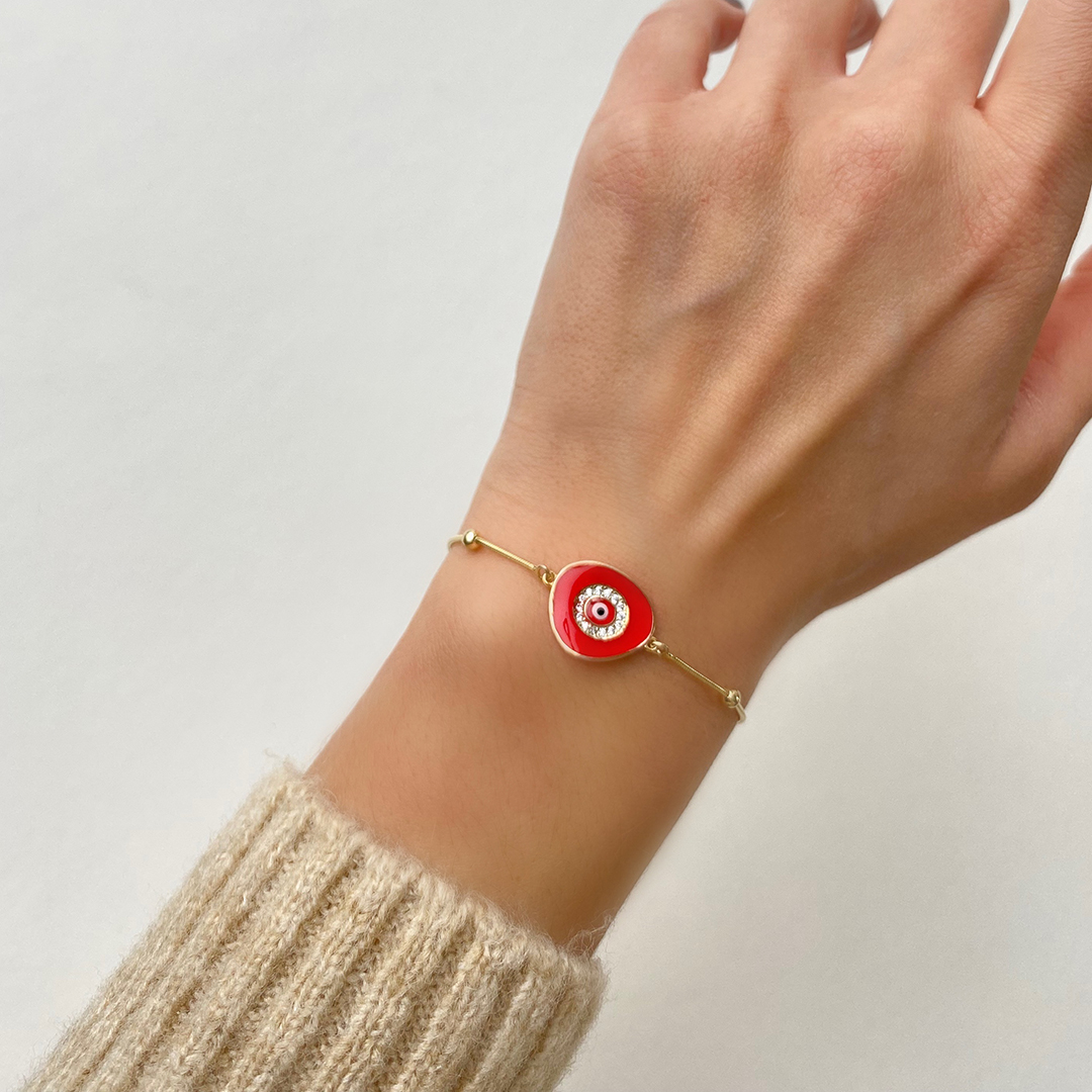Mineli Kırmızı Göz Bileklik