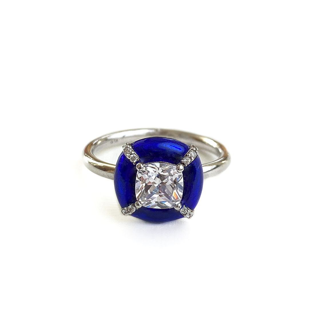 Mineli Saks Tek Taş Yüzük