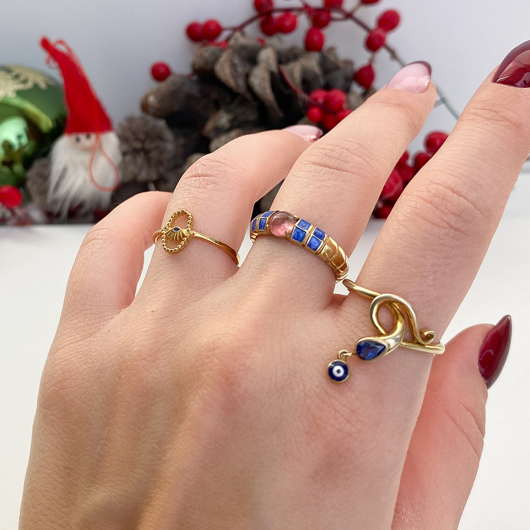 Nazar Boncuğu Sallantılı Yüzük