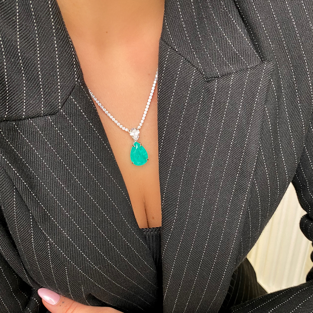 Paraiba Taşlı Su Yolu Kolye