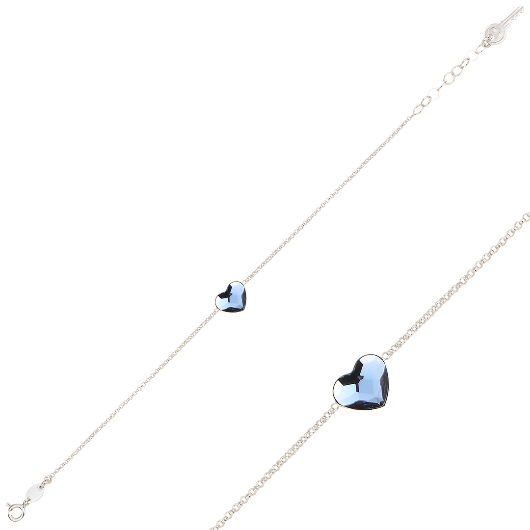 Swarovski Blue Heart Bileklik 2