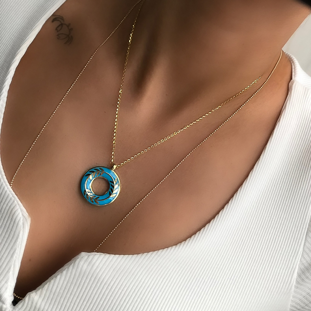 Turkuaz Başak Kolye