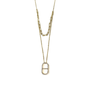 2li Gold Silindir Kolye