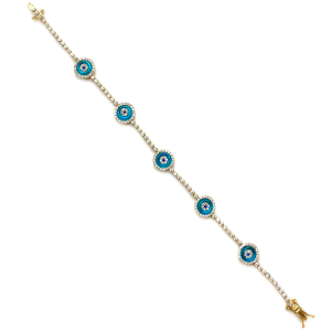 Cam Göz Bileklik Beşli Gold