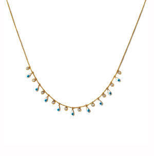 Gold Pullu Nazar Kolye