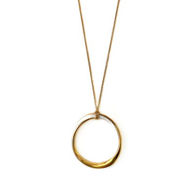 Gold beyaz Halka Uçlu Kolye