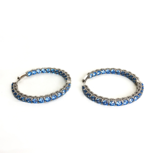 Mavi topaz halka küpe