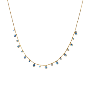 Gold Pullu Mavi Kolye