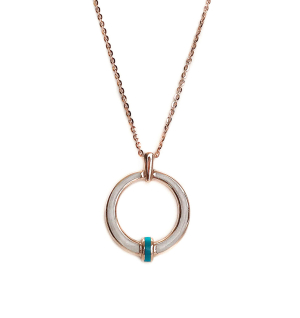 Gold Mineli Elips Kolye