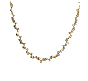 Taşlı Pullu Gold Kolye