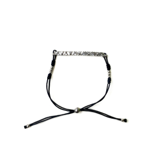 Dikdörtgen Siyah İp Bileklik